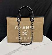 Chanel Deauville Tote Bag Black Tan 38×30×18cm - 1