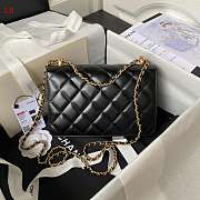 Chanel Black Quilted Lambskin Flap Bag Brushed Gold Hardware 22×14.5×8cm - 3