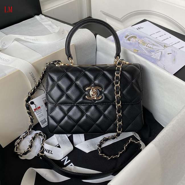 Chanel Trendy CC Black with Gold Hardware 20cm - 1