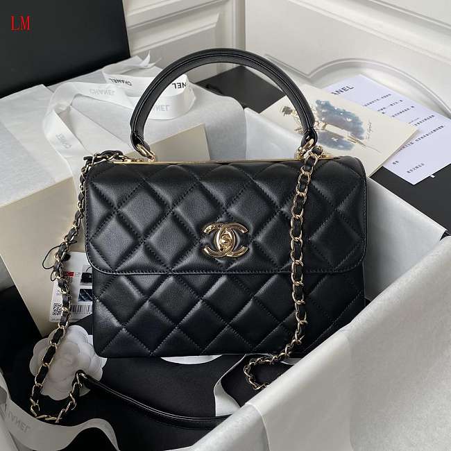 Chanel Trendy CC Black with Gold Hardware 25cm - 1