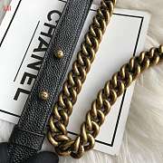 Chanel Boy Old Medium Caviar Black Matte Gold 25cm - 3