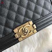 Chanel Boy Old Medium Caviar Black Matte Gold 25cm - 2