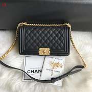 Chanel Boy Old Medium Caviar Black Gold 25cm - 1