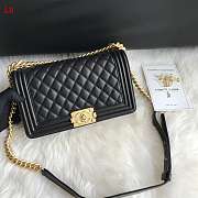 Chanel Boy Old Medium Lambskin Black Gold 25cm - 3