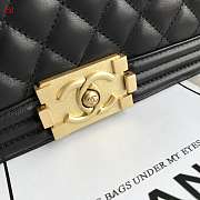 Chanel Boy Old Medium Lambskin Black Gold 25cm - 2