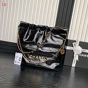 Chanel Hobo 22 Bag Black Lambskin Gold Hardware 35x37x7cm - 1