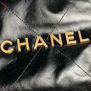 Chanel Hobo 22 Bag Black Lambskin Gold Hardware 35x37x7cm - 3