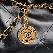 Chanel Hobo 22 Bag Black Lambskin Gold Hardware 35x37x7cm - 2