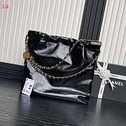 Chanel Hobo 22 Bag Black Lambskin Gold Hardware 39cm - 4