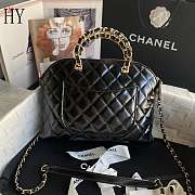 Chanel 24B Quilted Shell Bag Black 20.5x28.5x7cm - 2