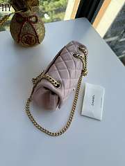 Chanel Camellia Pink Calfskin Flap Bag 17cm - 5