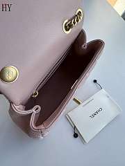 Chanel Camellia Pink Calfskin Flap Bag 17cm - 3