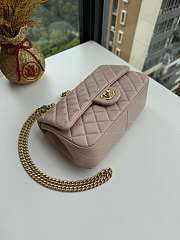 Chanel Camellia Pink Calfskin Flap Bag 23cm - 4