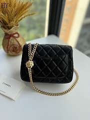 	 Chanel Camellia Black Calfskin Flap Bag 17cm - 5