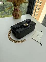 Chanel Camellia Black Calfskin Flap Bag 20cm - 5