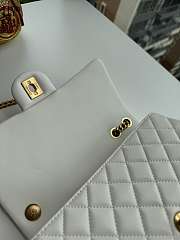 Chanel Camellia White Calfskin Flap Bag 23cm - 4