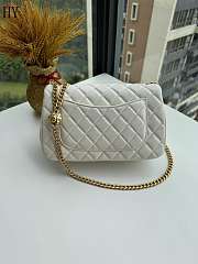 Chanel Camellia White Calfskin Flap Bag 23cm - 3