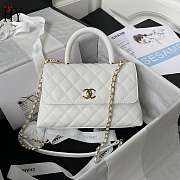 Chanel Coco Handle Flap Bag White Caviar 23cm - 1