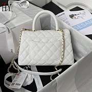 Chanel Coco Handle Flap Bag White Caviar 23cm - 4