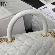 Chanel Coco Handle Flap Bag White Caviar 23cm - 3