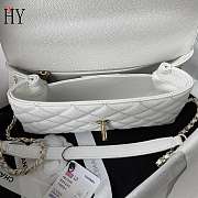 Chanel Coco Handle Flap Bag White Caviar 23cm - 2