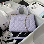 Chanel Coco Handle Flap Bag Lilac Caviar 23cm - 3