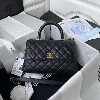 Chanel Coco Handle Flap Bag Black Caviar 23cm