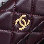 Chanel Flap Phone Holder Shiny Lambskin Burgundy 17cm - 2