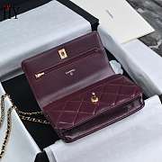 Chanel Flap Phone Holder Shiny Lambskin Burgundy 19cm - 4