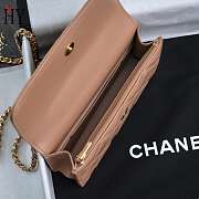 Chanel Flap Phone Holder Shiny Lambskin Apricot 17cm - 5