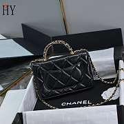 Chanel Flap Phone Holder Shiny Lambskin Black 19cm - 3