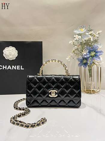 Chanel 24P Pearl Organ Bag Black 18.5*11*6cm