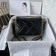 Chanel Crumpled Calfskin Chain all over Flap Black 21*13*6.5cm - 3