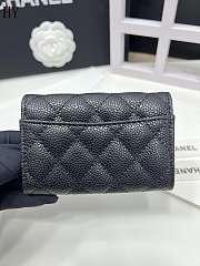 Chanel Classic Card Holder Calfskin Black Silver 11*8.5*3 - 3