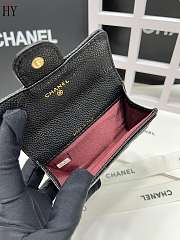 Chanel Classic Card Holder Calfskin Black Gold 11*8.5*3 - 3