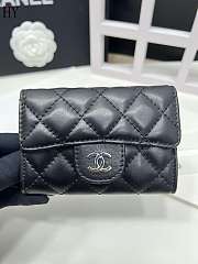 Chanel Classic Card Holder Lambskin Black Silver 11*8.5*3 - 1