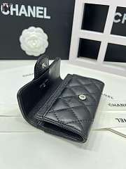 Chanel Classic Card Holder Lambskin Black Silver 11*8.5*3 - 5