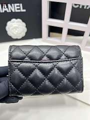 Chanel Classic Card Holder Lambskin Black Silver 11*8.5*3 - 3