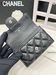 Chanel Classic Card Holder Lambskin Black Silver 11*8.5*3 - 2