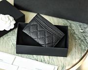 Chanel Classic Card Holder Caviar Black Silver 11x7.5cm - 3