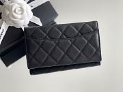 Classic Long Flap Trifold Wallet Caviar Leather 9*16.5*3CM - 5