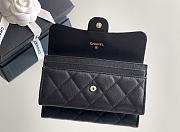 Classic Long Flap Trifold Wallet Caviar Leather 9*16.5*3CM - 3