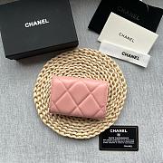 Chanel 19 Flap Card Holder Pink Lambskin 11*8.5*3CM - 2