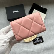 Chanel 19 Flap Card Holder Pink Lambskin 11*8.5*3CM - 3