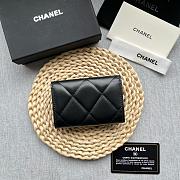 Chanel 19 Flap Card Holder Black Lambskin 11*8.5*3CM - 3