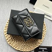 Chanel 19 Flap Card Holder Black Lambskin 11*8.5*3CM - 2