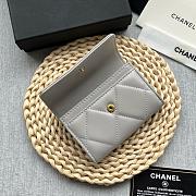 Chanel 19 Flap Card Holder Grey Lambskin 11*8.5*3CM - 5