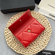 Chanel 19 Flap Card Holder Red Lambskin 11*8.5*3CM - 3