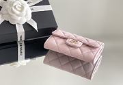 Chanel Classic Card Holder Calfskin Pink Gold 11*8.5*3 - 5