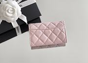 Chanel Classic Card Holder Calfskin Pink Gold 11*8.5*3 - 3